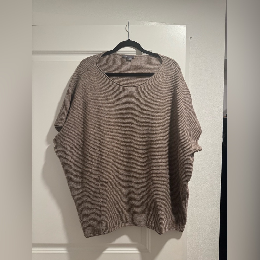 VINCE Light Brown Wool Oversized Sweater